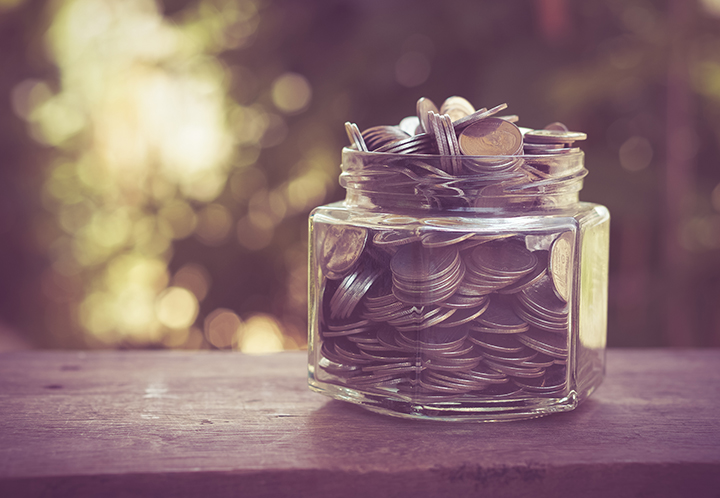 Jar full of coins