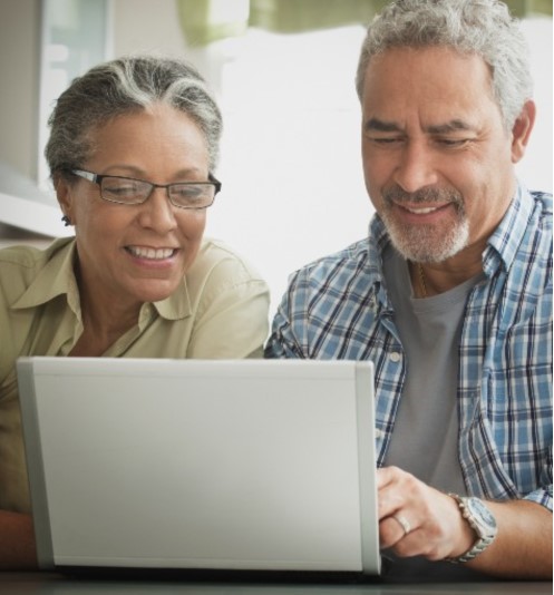 older couple on laptop