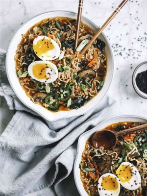 homemade ramen bowl with chopsticks